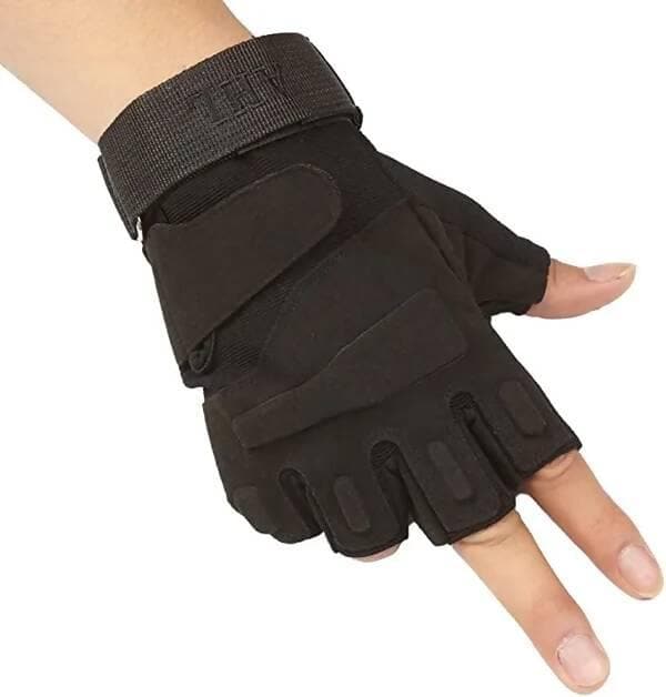 Fingerless Gloves For Motorcycle Riding Gloves Gym & Fitness - HalfPe