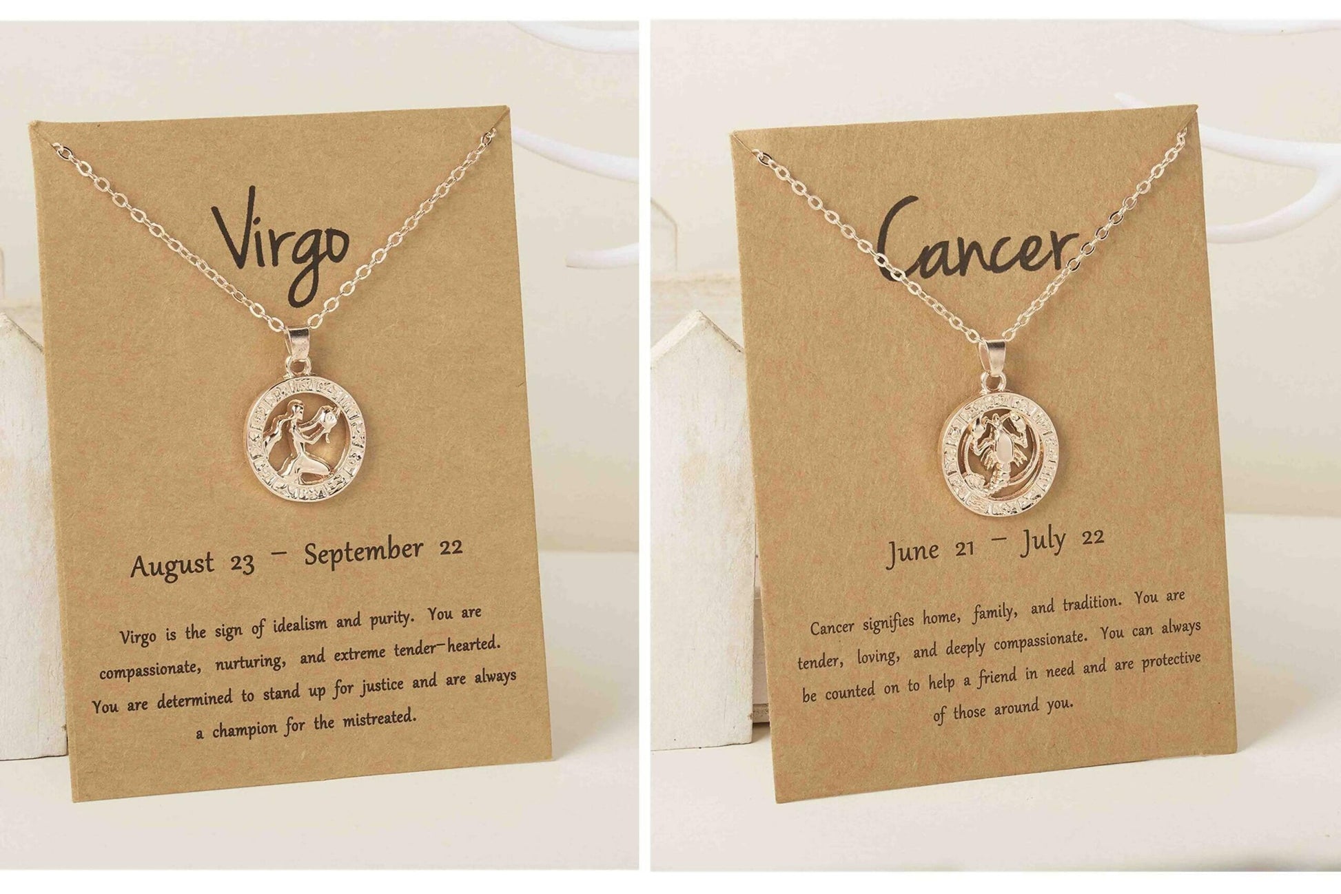 Pinapes Star Gold Plated Circle Stylish Virgo And Cancer Horoscope (Pack of 2) - HalfPe