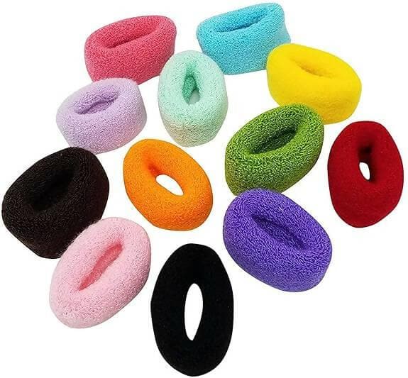 SENECIO® 12 Piece Multicolor Thick Rubber Band Hair Tie Random Colors - HalfPe