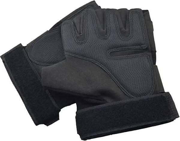 Fingerless Gloves for Motorcycle Riding Gloves (Black) - HalfPe