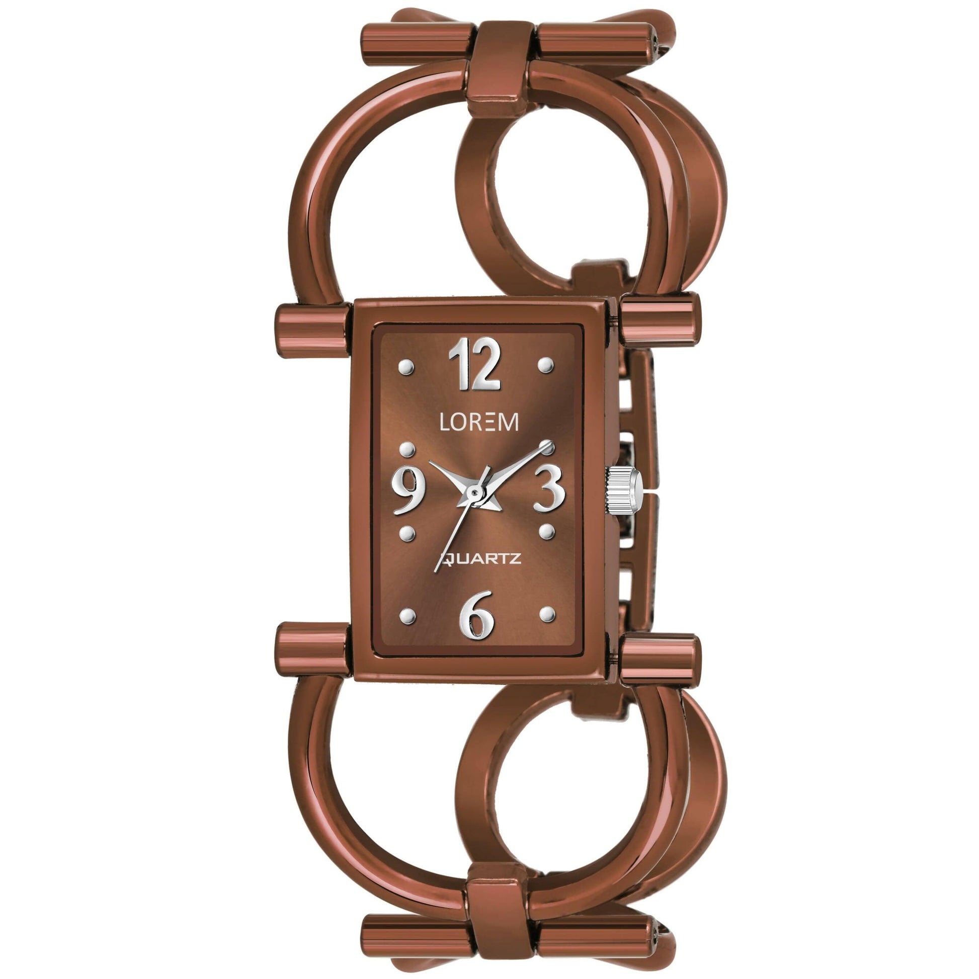 LOREM Chocolate Trending Square Braclet Analog Watch For Women LR295 - HalfPe