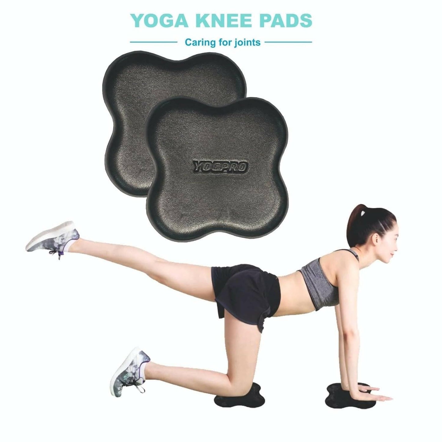 Yogpro Yoga Knee Pad Cushion, Anti Slip Foam Knee Pad for Joints Pain Relief (Pack of 2) - HalfPe