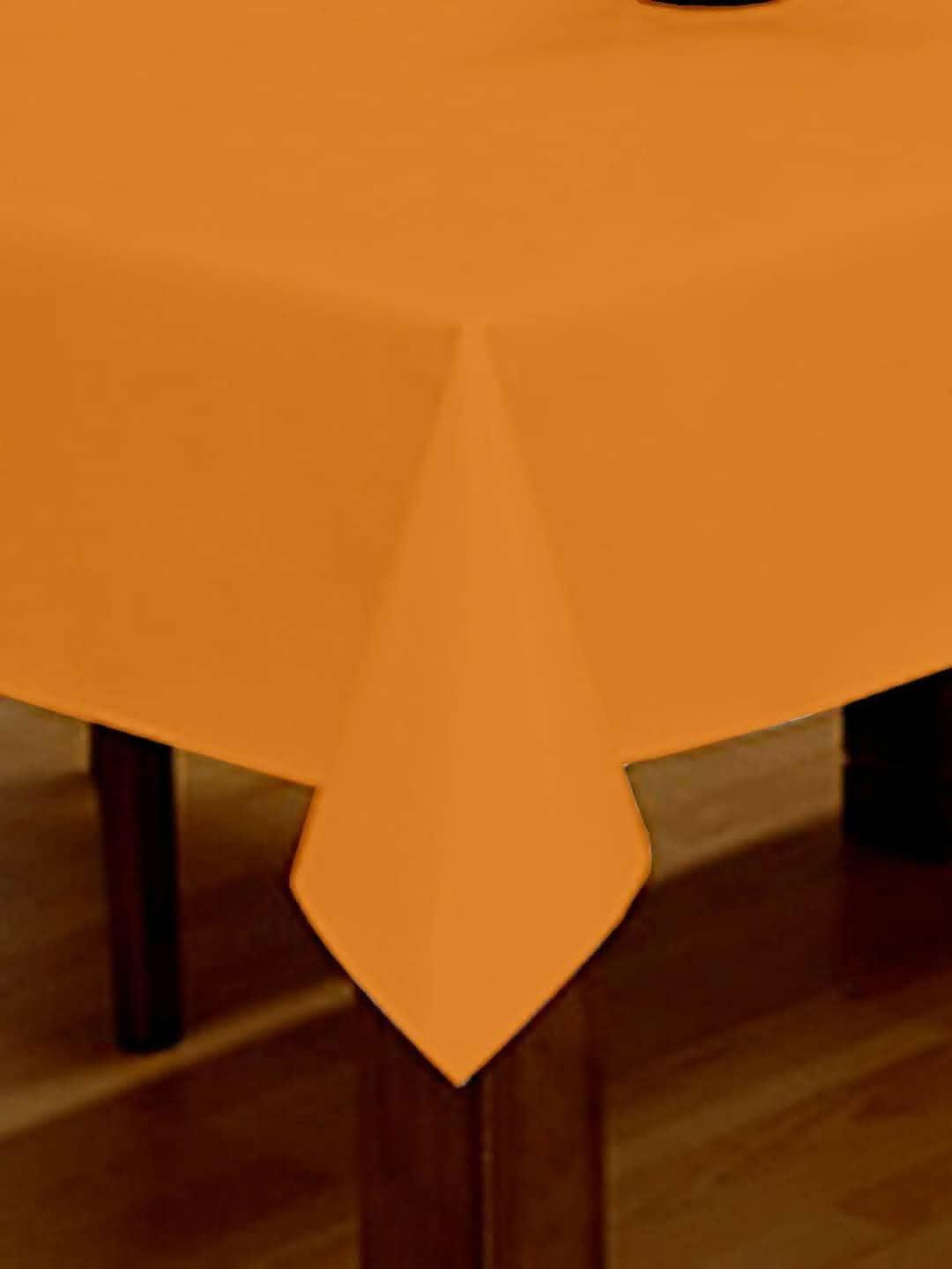 Lushomes Dining Table Cover 6 Seater, Classic Plain Dining Table Cover Cloth (Size 60 x 70”, 6 Seater Table Cloth) (Orange) - HalfPe