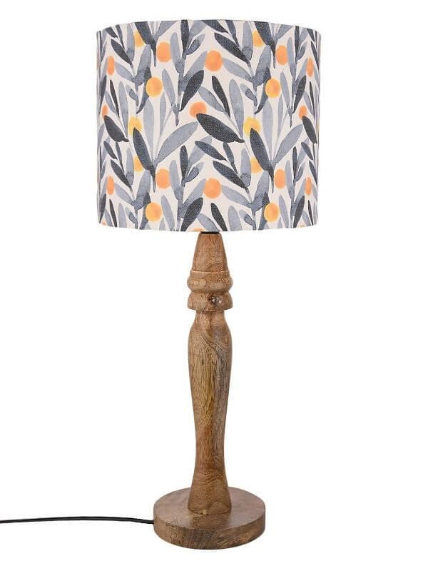 Wooden Leafy Print Lamp - HalfPe