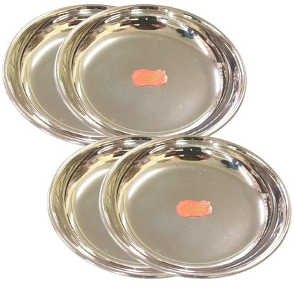 SHINI LIFESTYLE Stainless Steel Halwa Plates (Pack of 4) - HalfPe