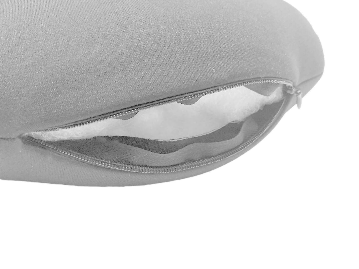 Lushomes Wonder Foam Grey Travel Neck Pillow with Snap Button - 30 cm x 35 cm, neck pillow for travel, travel pillow, travel pillow for flights, for neck pain sleeping, train - HalfPe