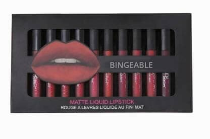 Bingeable Set of 12 Liquid Matte Lipsticks Set - HalfPe