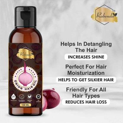 Rabenda Onion Hair Oil with Dandruff Control Hair Oil (100 ml ) - HalfPe