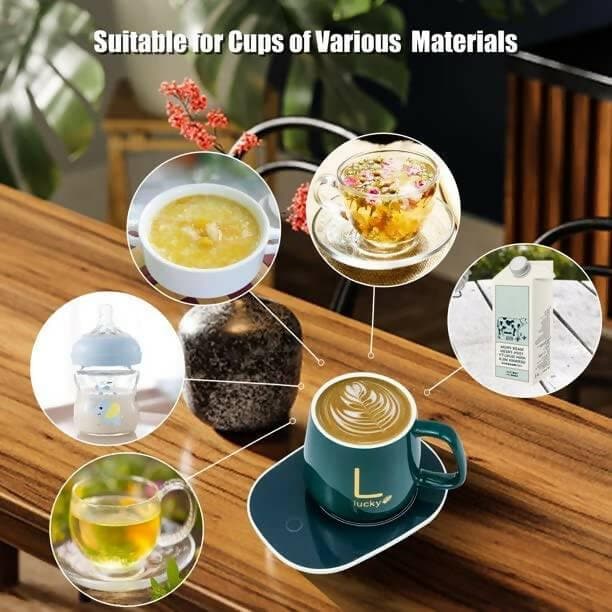 Coffee Mug Warmer with Auto Shut Off and Heating Function Temperature Control Smart Coffee Mug/Best Gift (GREEN) - HalfPe