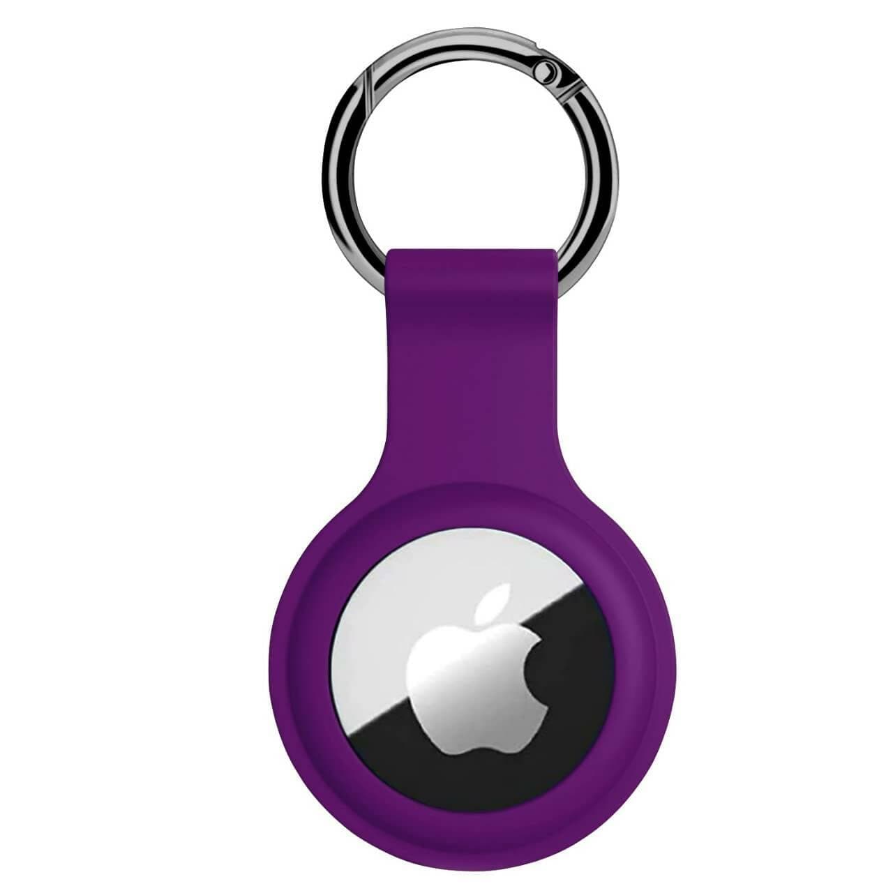 SQUIF Silicone Key Ring Holder Case Cover Compatible for Apple Airtag (Purple) - HalfPe