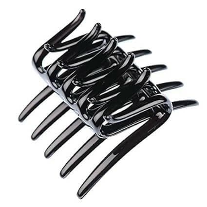 SENECIO Black Korean French Juda Crab Bun Clutcher Interlocking Glossy Craw Durable Hold Grip Butterfly Hair Clamps No Slip Girls Hair Style Accessories For Girls & Women - HalfPe