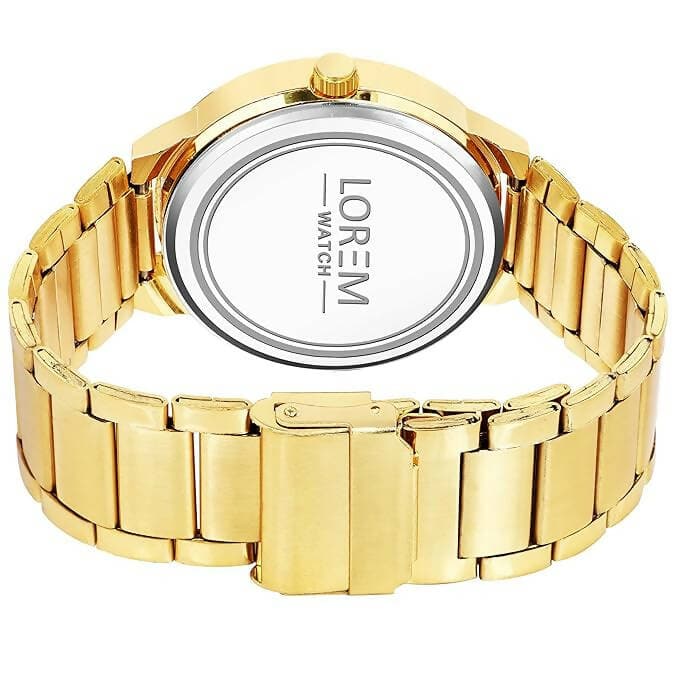 Gold Date Function Casual Analog Watch For Men LR137 - HalfPe