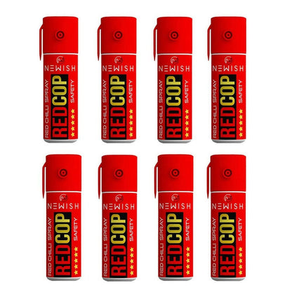 Newish Metal Powerful Pepper Spray Self Defence for Women Shots 50 (Pack of 8 - 35 ML) - HalfPe