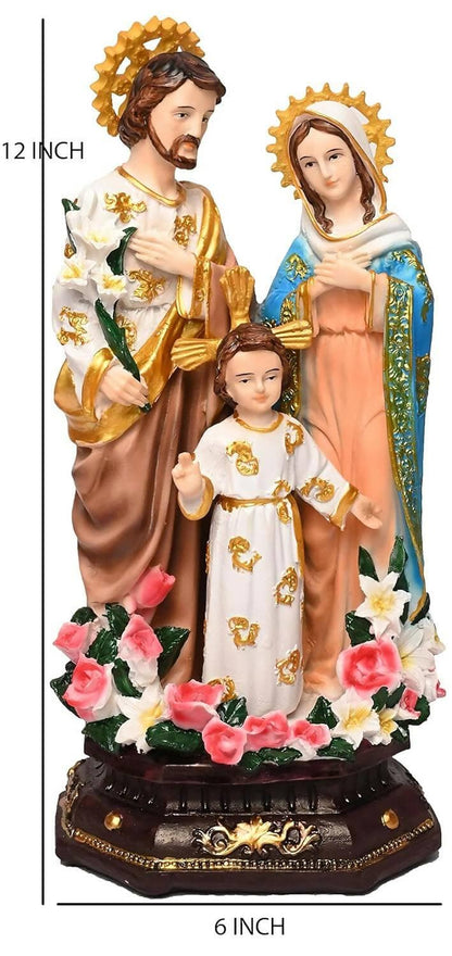 KariGhar The Holy Family Catholic Idol for Home/Living Room/Prayer Room/Decoration & Gifting (4 x 5.5 x 12 inches) - HalfPe