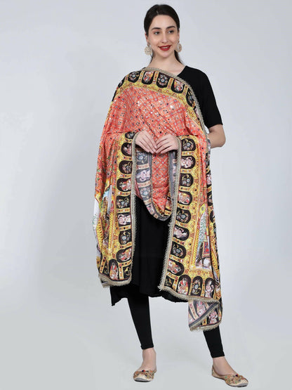 Chiffon Digital Print Pakistani Dupatta (Mirror Work) - HalfPe