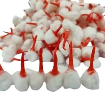 SENECIO Pack Of 50 Wicks Cotton Round Wicks/Phool Batti/Cotton Batti/Rui Gol Batti for Puja Aarti - HalfPe