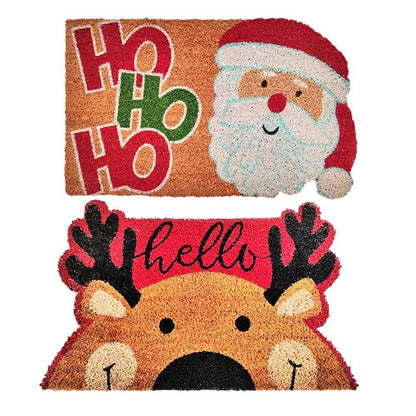 Mats Avenue Christmas Coir Doormat with Non-Slip PVC Backing for Outdoor - HalfPe