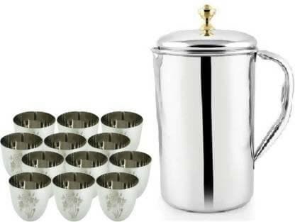 SHINI LIFESTYLE Stainless Steel Jug Set and juice glass Set - HalfPe