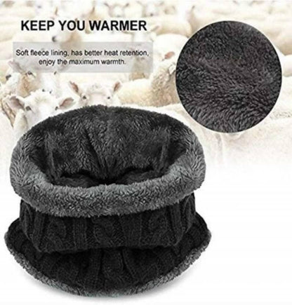 Warm Winter Beanie Hat & Scarf Gloves Set Stylish Knit Skull (unisex) - HalfPe