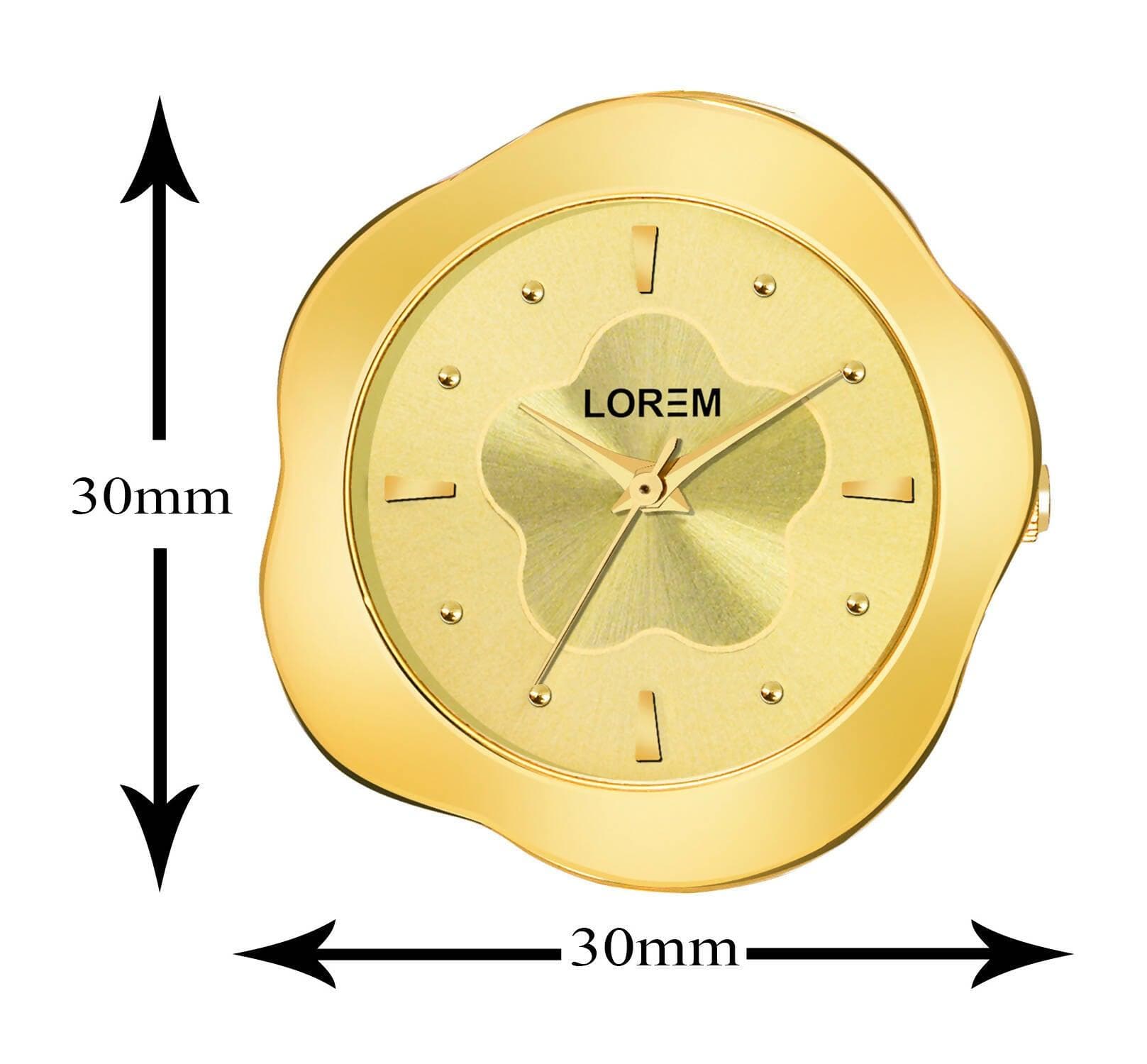 LOREM Gold Brass Designer Analog Watch For Women LR262 - HalfPe