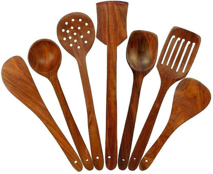 Handicrafts Wooden Serving and Cooking Spoons - HalfPe