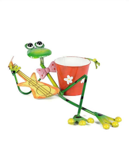 Frog Lying Playing Guitar Planter - HalfPe