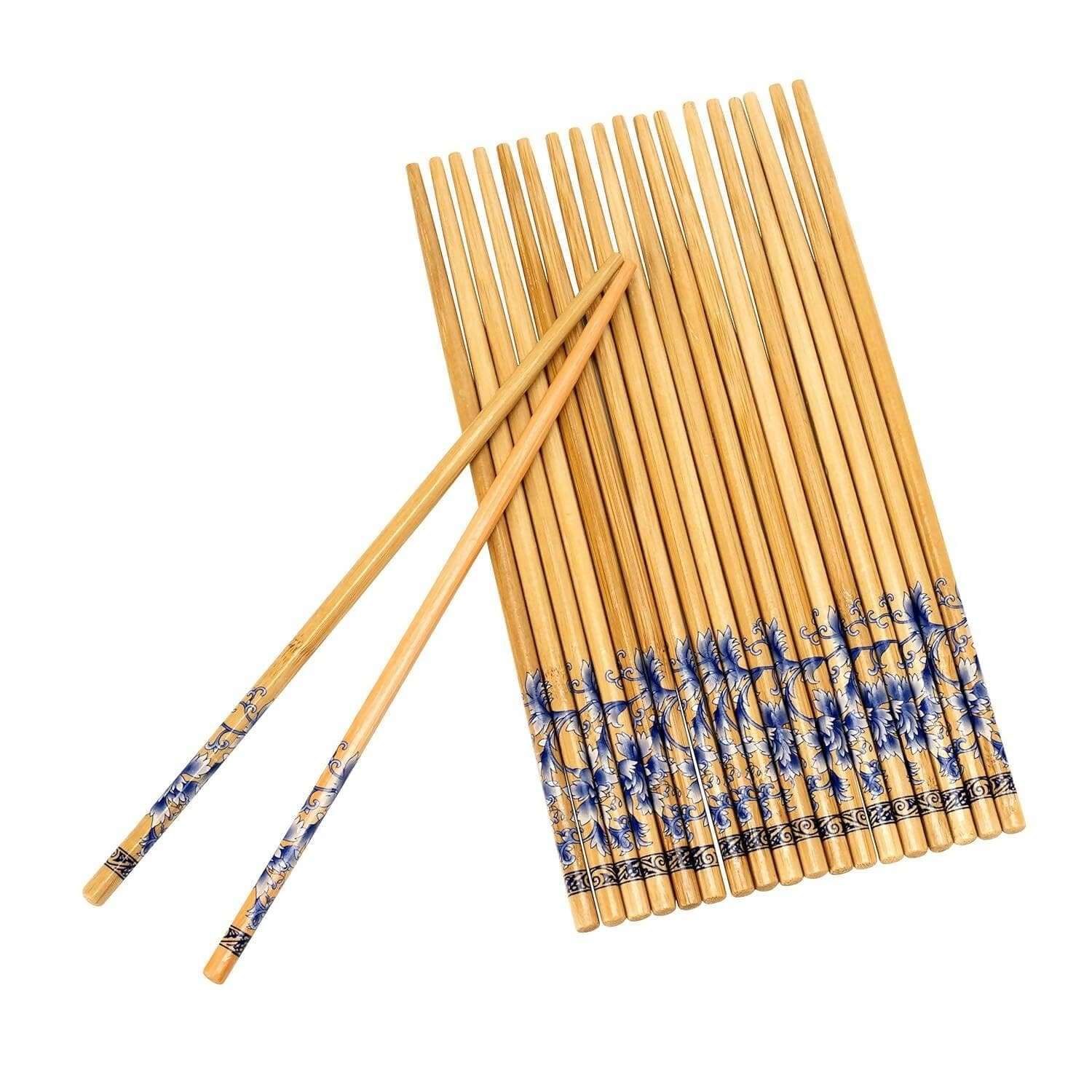 Natural Bamboo Reusable Chopsticks (20 Pairs) - HalfPe