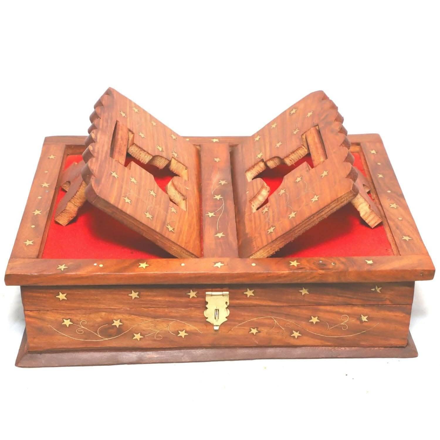 Santarms Wooden Holy Quran Book Stand & Box with rehal - HalfPe