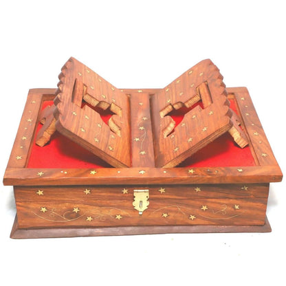 Santarms Wooden Holy Quran Book Stand & Box with rehal - HalfPe