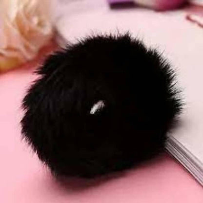 SENECIO Black Flurry Faux Fur Rubber Band Hair Tie Scrunchies (2 Pcs) - HalfPe