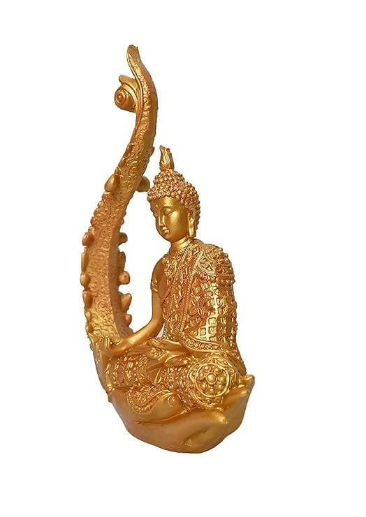 KariGhar Antique Meditating Buddha Statue Idol Perfect for Home | Prayer Room | Living Room | Decoration & Gifting (A0110) - HalfPe