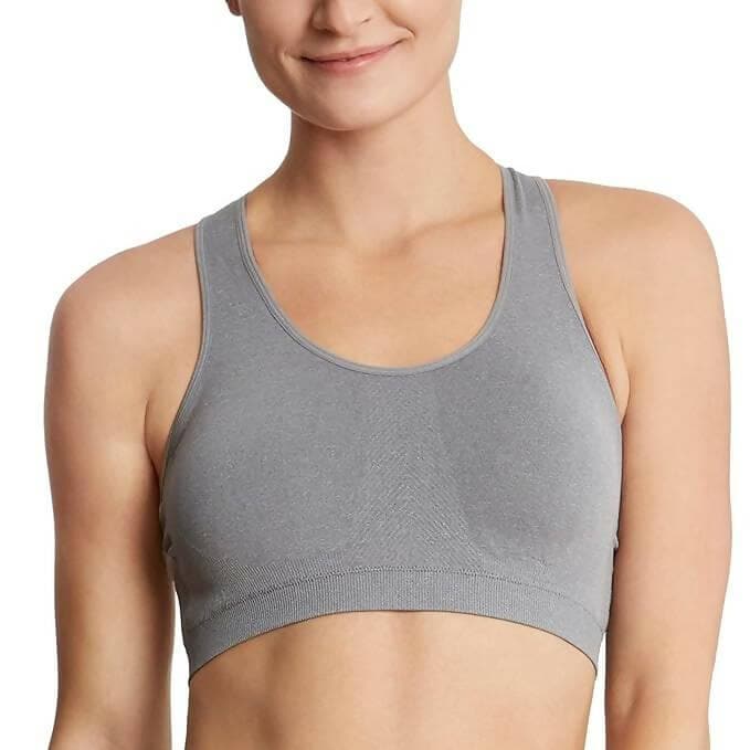 Removable Cup - Sport Bra (Grey Melange) - HalfPe