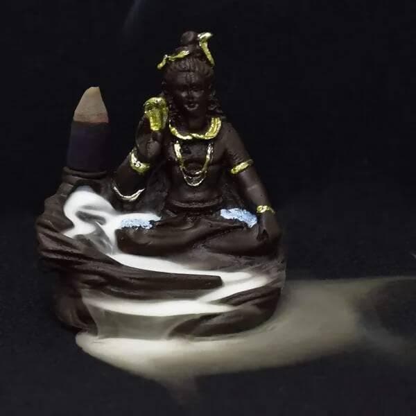 Shiva with trisula backflow Burner Incense Holder - HalfPe