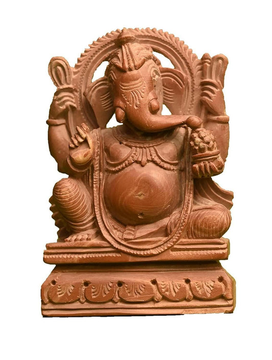 KariGhar Stone Hand Carved Ganesh Idol for Home - HalfPe