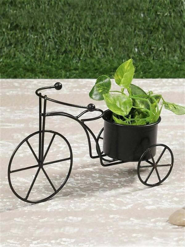 Small Cycle Planter Black - HalfPe