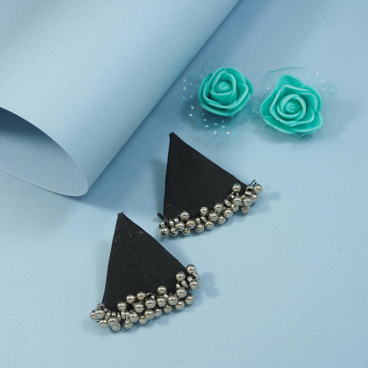 DESINGER HANDMADE BLACK EARRINGS FOR WOMEN - HalfPe