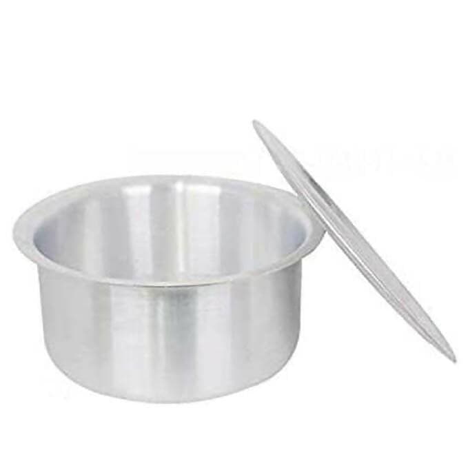 SHINI LIFETSYLE Aluminium Bhagona, Patila, Tope, Pateli,Milk Pot with ladle (20cm) - HalfPe