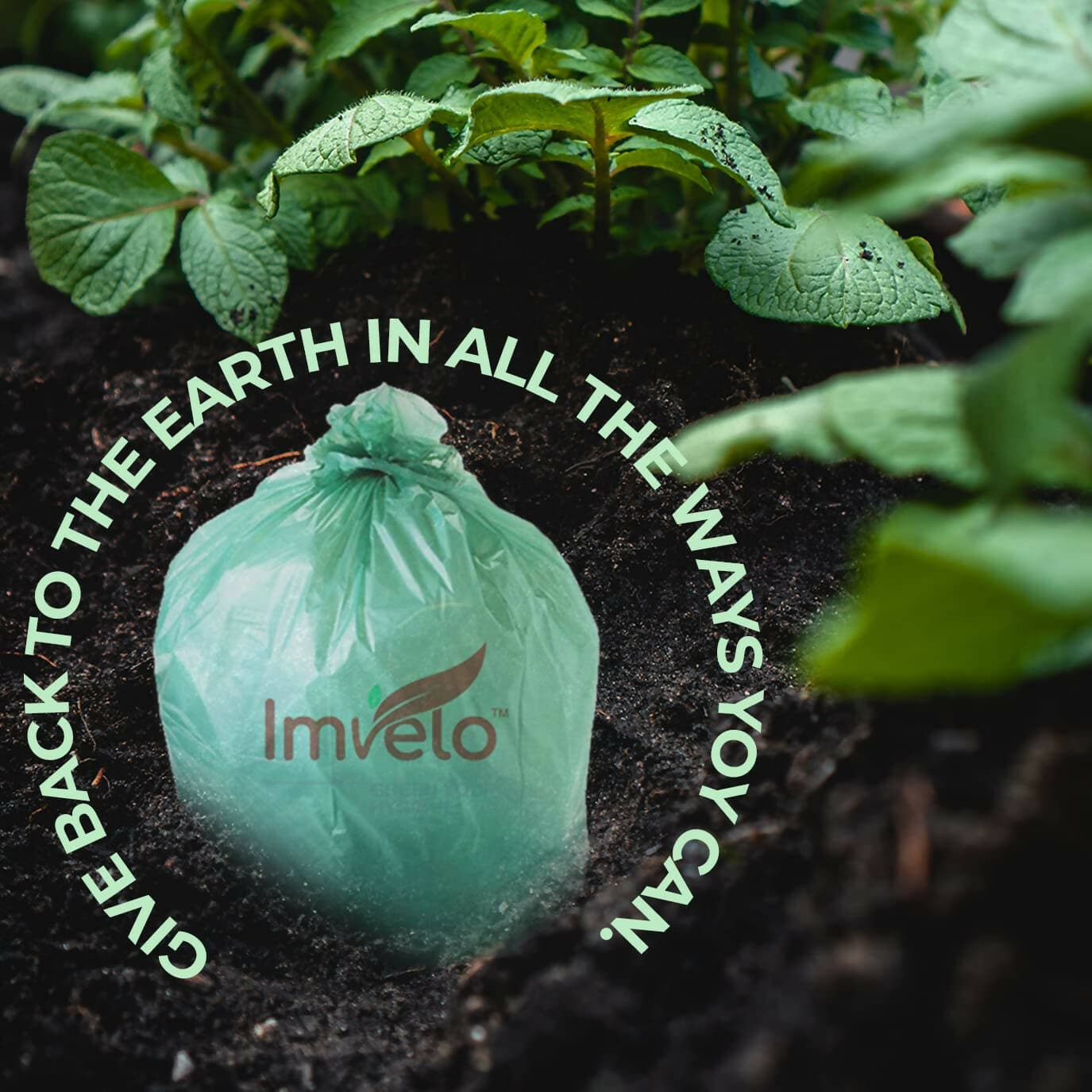 Imvelo 100% Compostable Garbage Bag for Dustbin | 14 Bags | 30 X 37 Inches (X-Large) | Dustbin/Trash Bag with 0% Plastic - Extra thick | Biodegradable (Pack of 2) - HalfPe