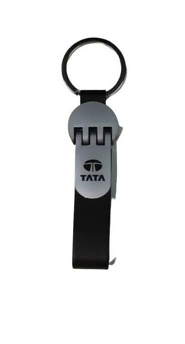 Tata Leather Metallic Keychain - HalfPe