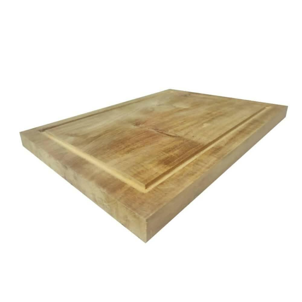 Mats Avenue Hand Crafted Single Wood Teak Wood Chopping Board for Cutting Fruits/Vegetables/Meat/Fish/Cheese Chemical (Large 34x25CM) - HalfPe