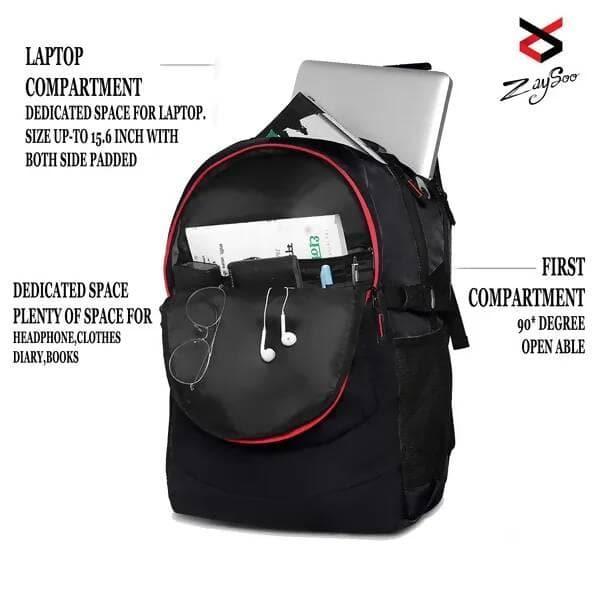 Laptop Backpack Ergonomic Design With Multiple Compartments 40 L Backpack (Black) - HalfPe