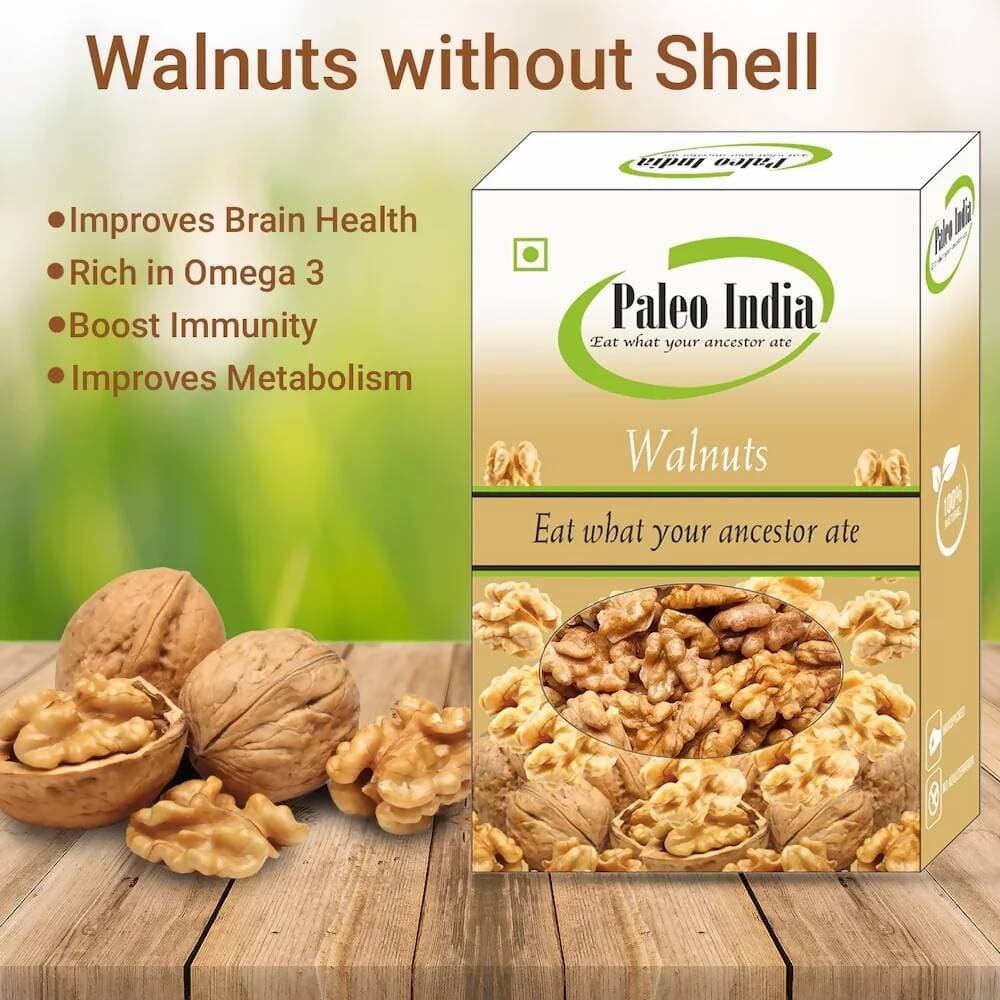 Paleo India Walnut Kernals / Akhrot Giri / Walnut Half Giri / Dry nuts (400gm) - HalfPe