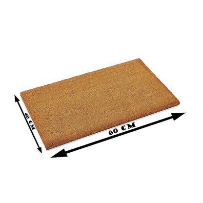 Mats Avenue Natural Coir Door Mat Brown Color PVC Tufted Pattern for All Season 40x60 cm (Set of 2) - HalfPe