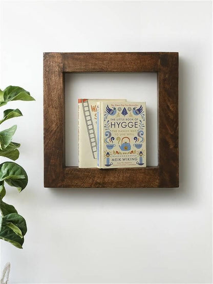 Green Girgit Wooden Square Wall Shelf - HalfPe