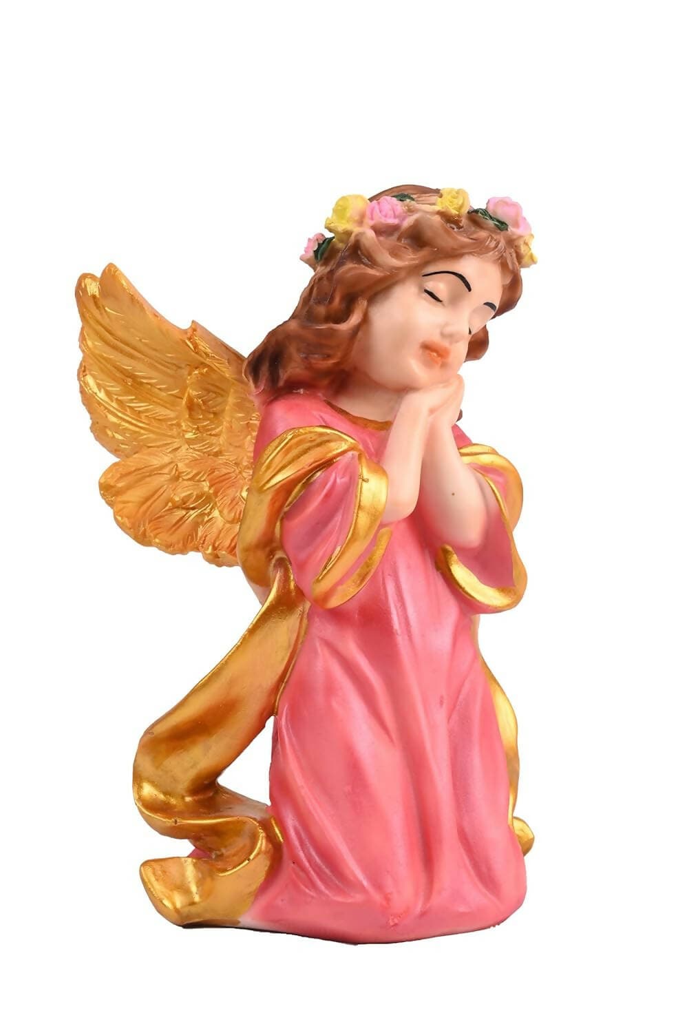 KariGhar Resin Pink Praying Angel Statue Catholic Idol for Home (Pink, 8.2 Inches) - HalfPe