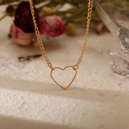 Pinapes Stunning Gold Plated Minimal Heart Choker Necklace for Women and Girls (pack of 2) - HalfPe