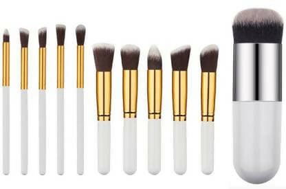 Bingeable 10Pcs Natural Cosmetic Kits Makeup Set Brushes (Pack of 10) - HalfPe