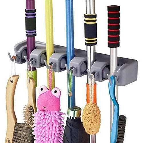 Multipurpose Plastic Wall Mounted Mop and Broom Holder - HalfPe