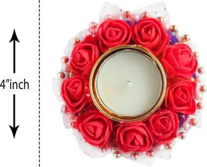 iHandikart Traditional Flower Holder for Diwali (GTH-0034) Candle Holder (Multicolor Pack of 4) - HalfPe