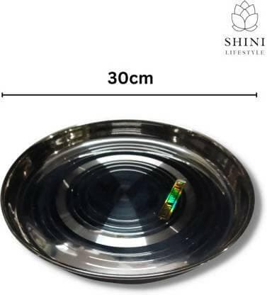 SHINI LIFESTYLE Stainless Steel Plate dinner plate, Laser Design Dinner Plate (Pack of 6) - HalfPe